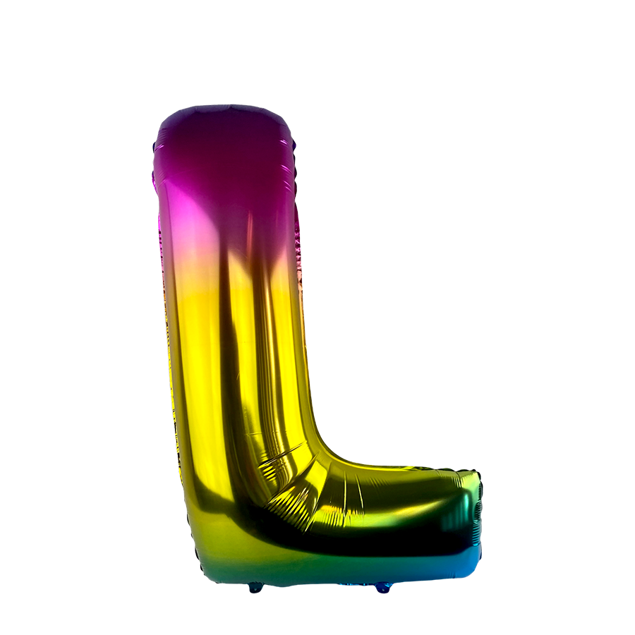 Folienballon Buchstabe L Regenbogen 86cm
