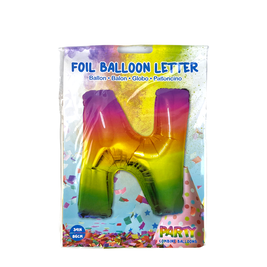 Folienballon Buchstabe n Regenbogen 86cm