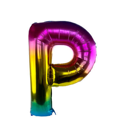Folienballon Buchstabe P Regenbogen 86cm