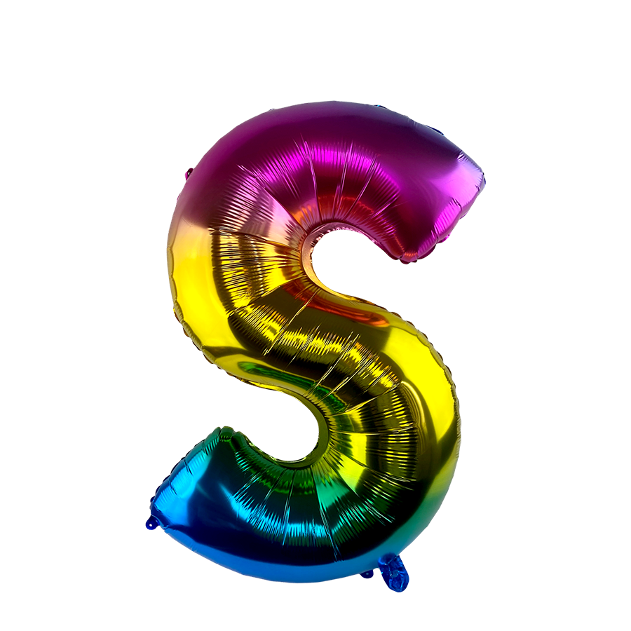 Folienballon Buchstabe S Regenbogen 86cm