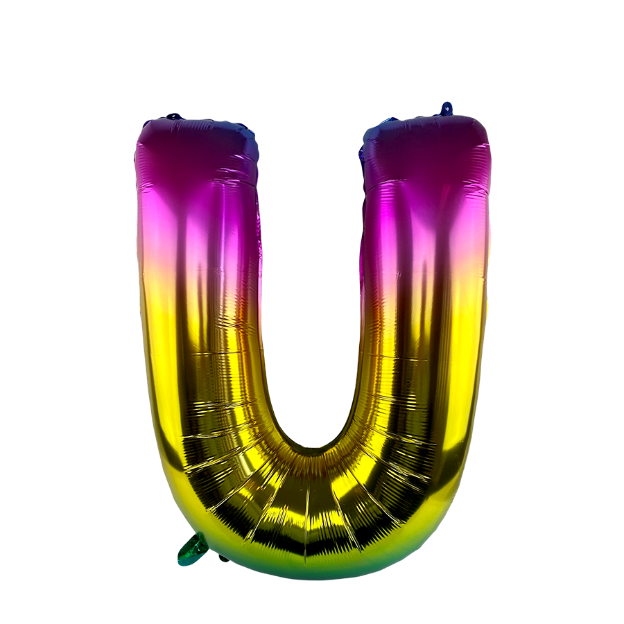 Folienballon Buchstabe U Regenbogen 86cm