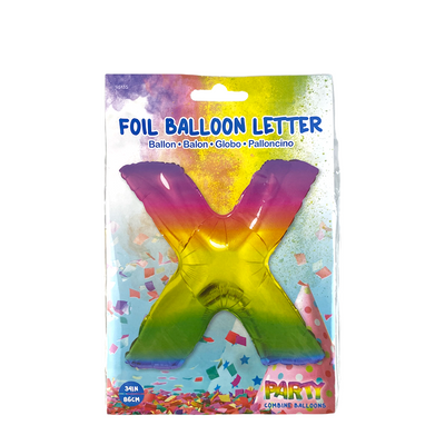 Folienballon Buchstabe x Regenbogen 86cm