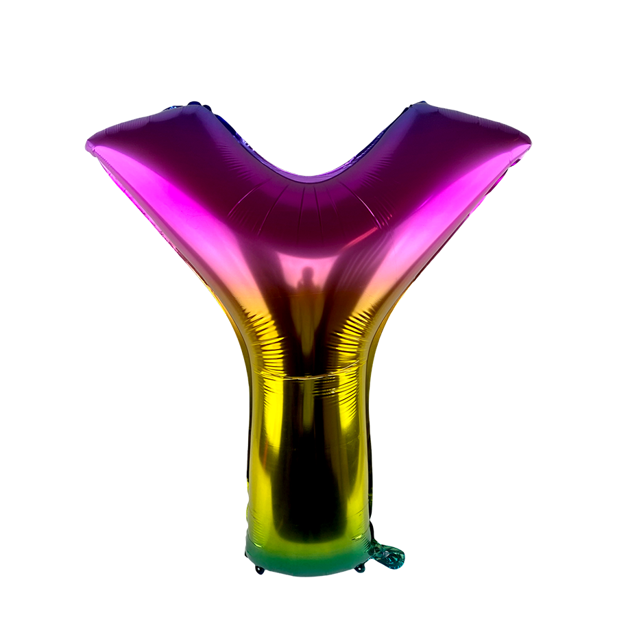 Folienballon Buchstabe Y Regenbogen 86cm