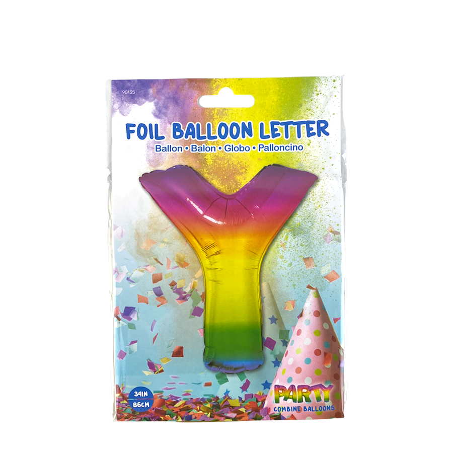 Folienballon Buchstabe Y Regenbogen 86cm