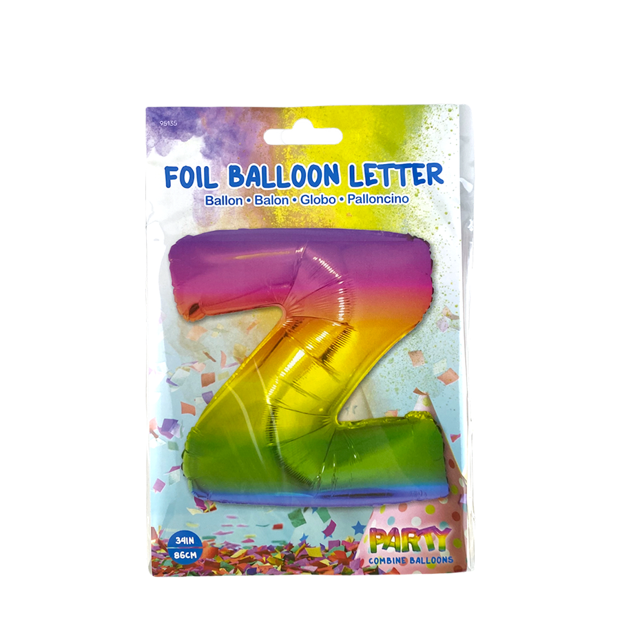 Folienballon Buchstabe Z Regenbogen 86cm