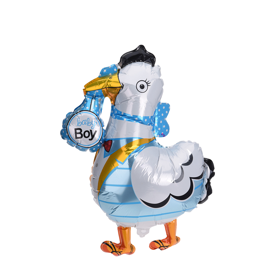 Folienballon Storch Baby Junge 67x72cm