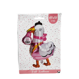 Folienballon Storch Baby Mädchen 67x72cm - afbeelding 2