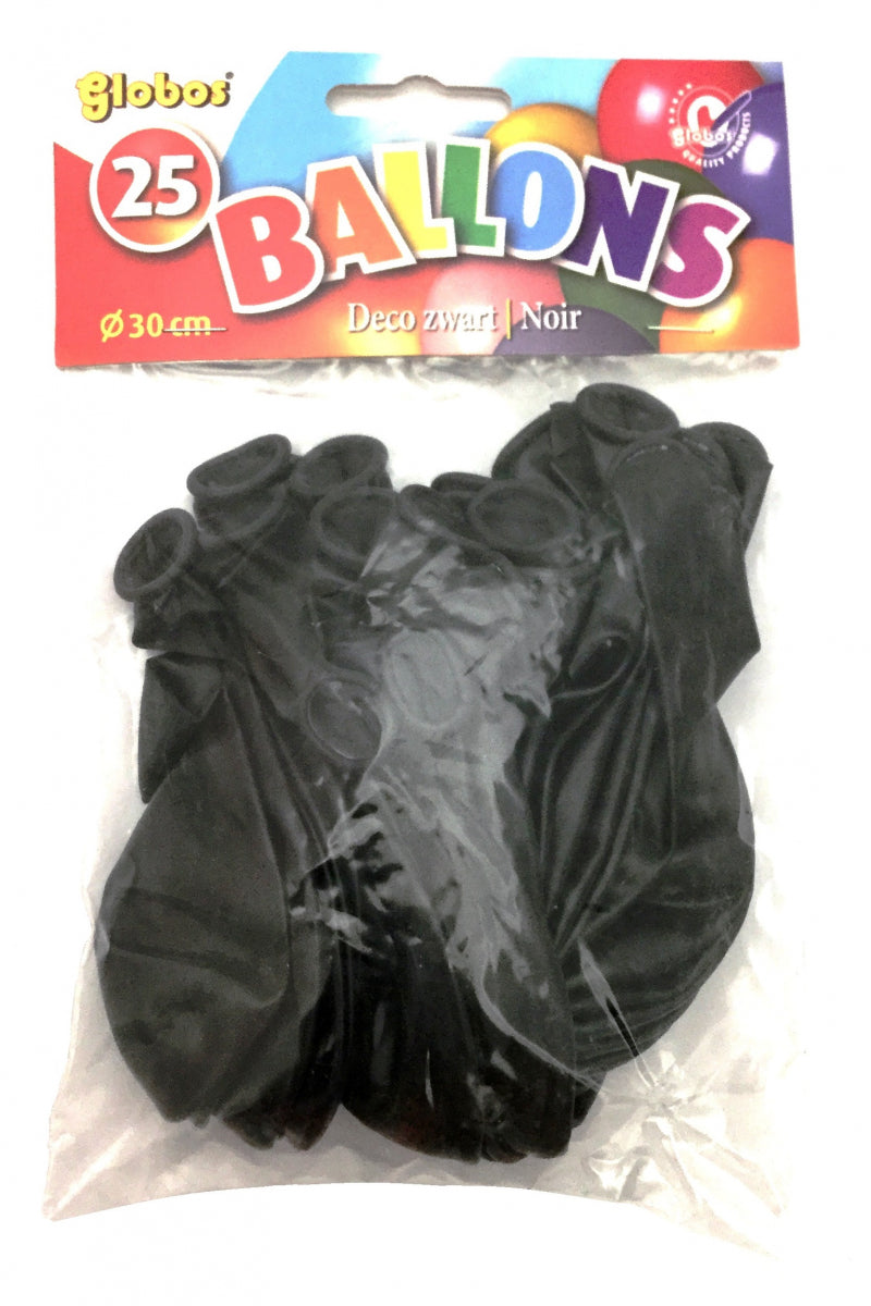 Globos Luftballons schwarz (25 Stk. im Beutel)