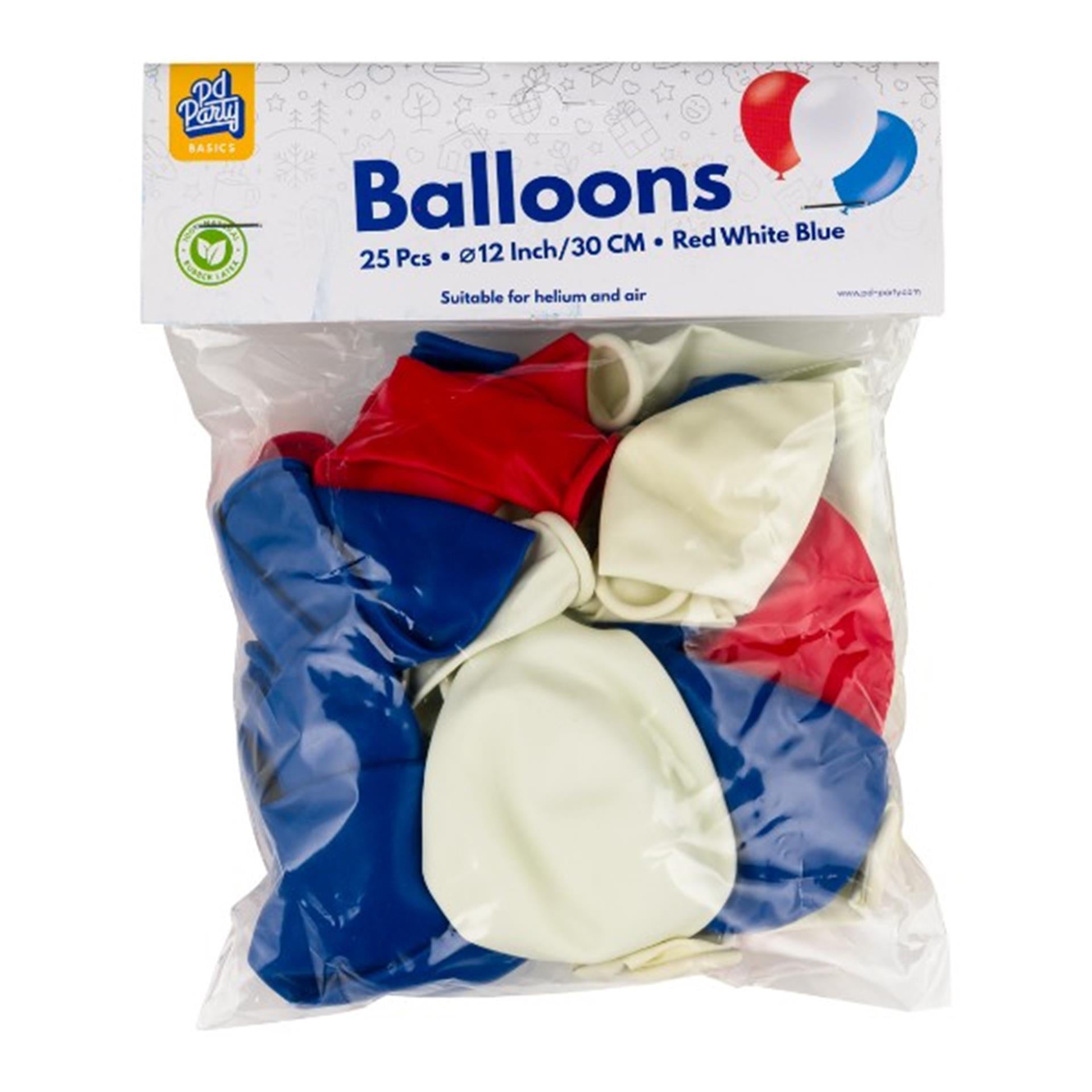 Paperdreams Luftballons Rot Weiß Blau 30cm 25 Stück