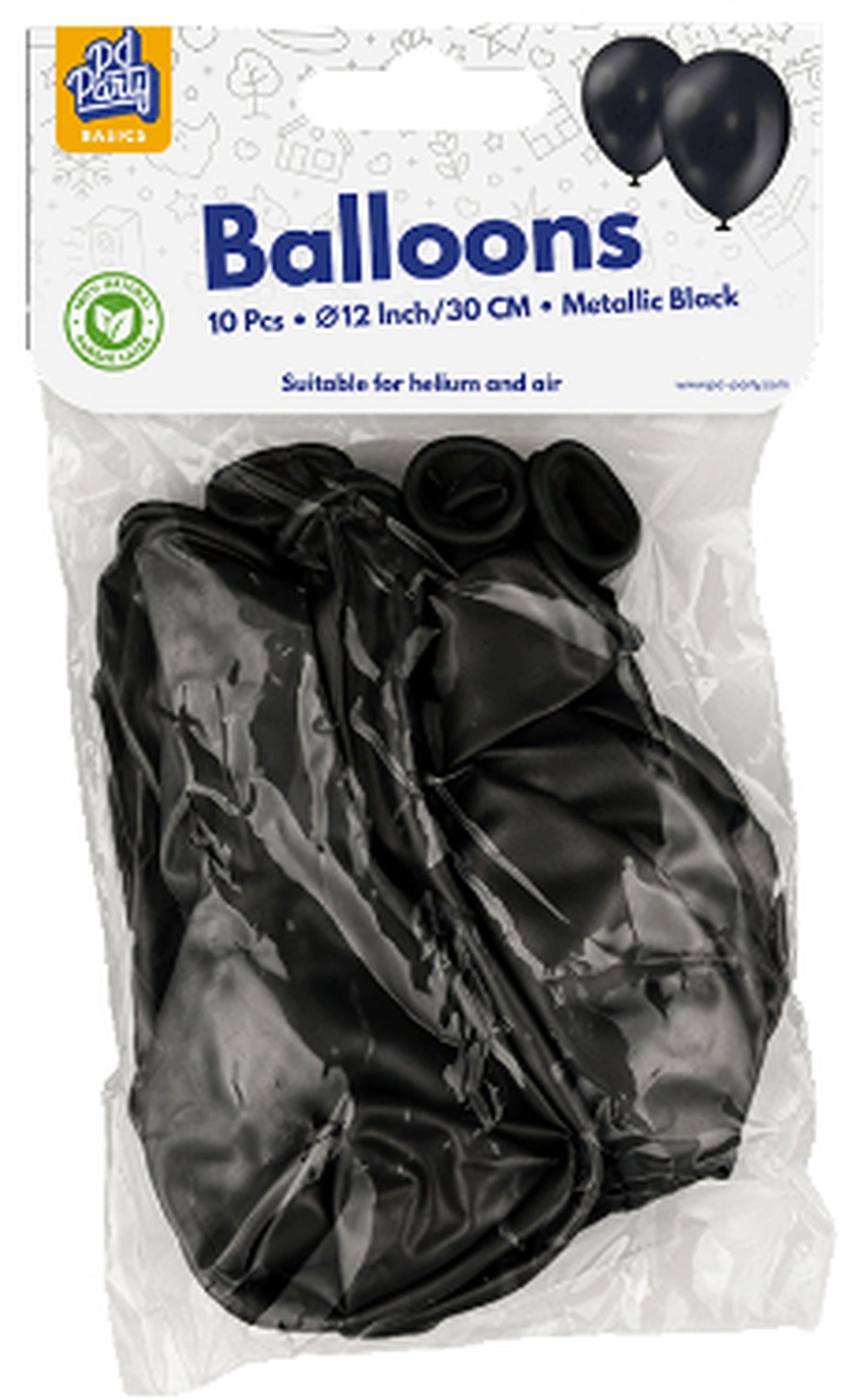 Paperdreams Luftballons Metall 10 Stück schwarz