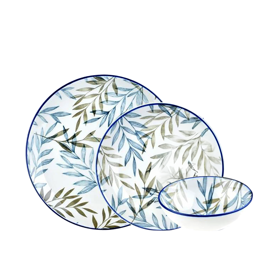 Bambum Geschirrset Fondo Blau 12-teilig