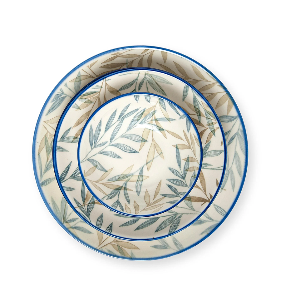 Bambum Geschirrset Fondo Blau 12-teilig