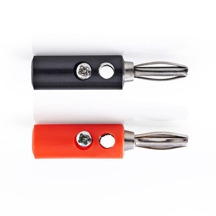 Nedis CAGB26900VA Banana Plug Set Bananenstopfen, männliche 4 Stücke schwarz rot