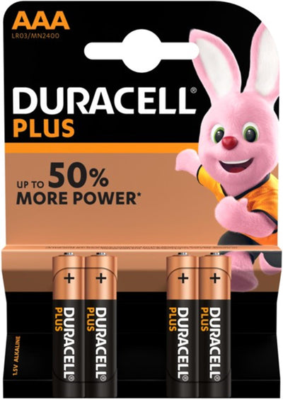 Duracell AAA-Batterie plus 100 % Karte a 4