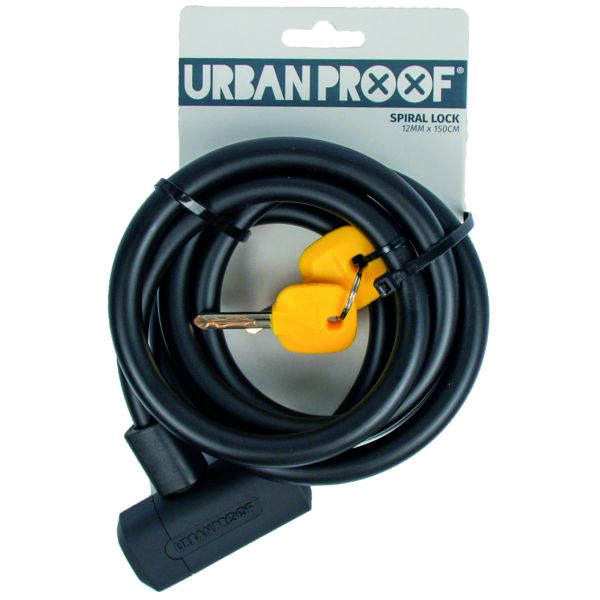 Urbanproof Spiralschloss 12mm*150cm schwarz