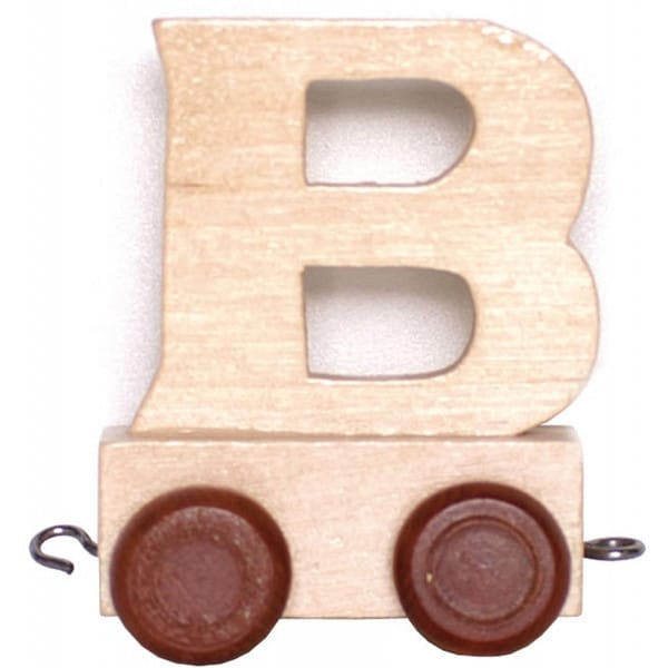 Holzbuchstaben B mit Rädern 6 cm hoch
