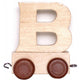 Holzbuchstaben B mit Rädern 6 cm hoch