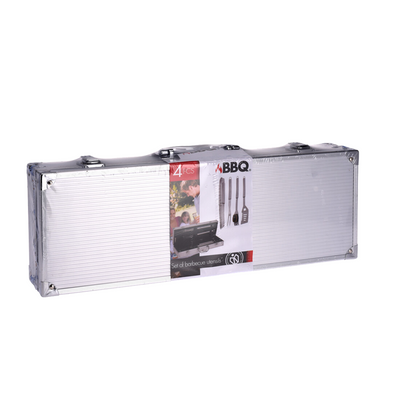 BBQ Barbecuegerei 8 x 46 x 17,7 cm Aluminium Edelstahl Silber 5-teilig