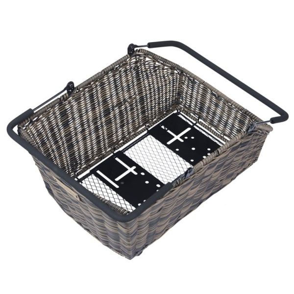 Basilikum Fahrradkorb Cento Rattan Look Multi System 41 x 25 x 12 cm - braun