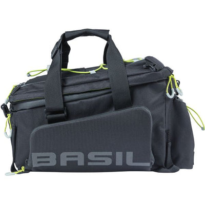 Basilil Miles XL Pro -Gepäck -Bedrohungstasche - wasserdicht - sportlich - schwarzer Kalk - 9-36L - Mikr -RT -Adapterplatten