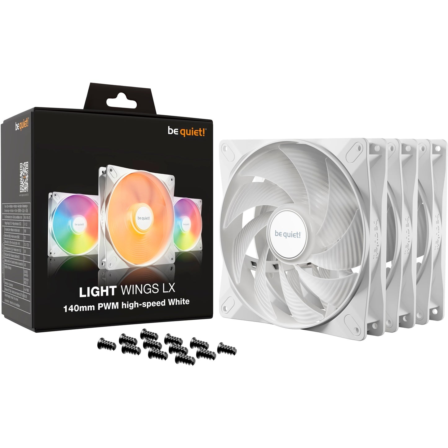 Ruhig sein! Light LX 140 mm PWM Hochgeschwindigkeits-Triple Pack WH