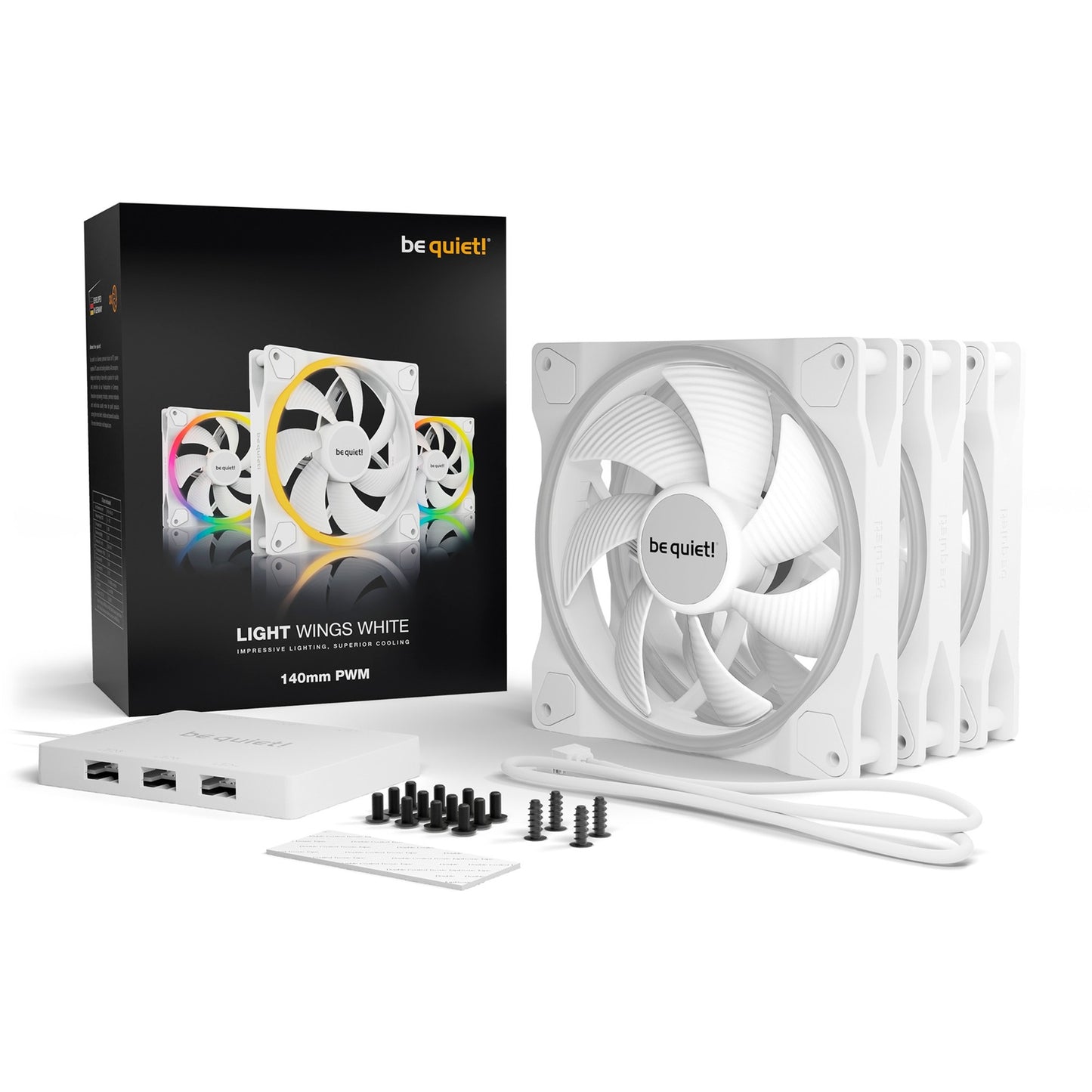 Ruhig sein! Hell weiß 140 mm PWM Triple Pack