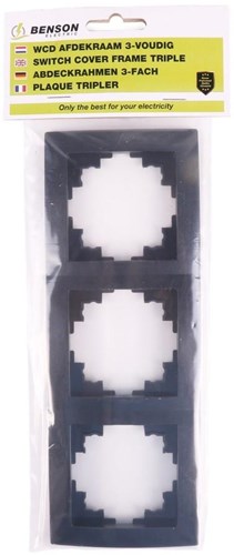 Benson 3-fach Abdeckrahmen schwarz - 4650039