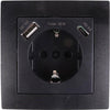 Benson Einbausteckdose RA + USB und USB-C schwarz - 4650032