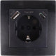 Benson Einbausteckdose RA + USB und USB-C schwarz - 4650032