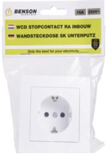Benson Einbausteckdose quadratisch weiß - 4650010