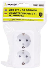 Benson Aufputzsteckdose RA doppelt weiß - 4650082 - afbeelding 2