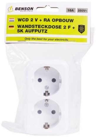 Benson Aufputzsteckdose RA doppelt weiß - 4650082