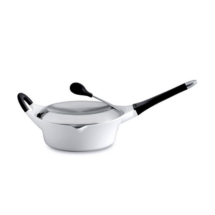 Berghoff Auriga Schmorpfanne mit Deckel, abnehmbarem Griff, weiße Keramik, ø24 cm