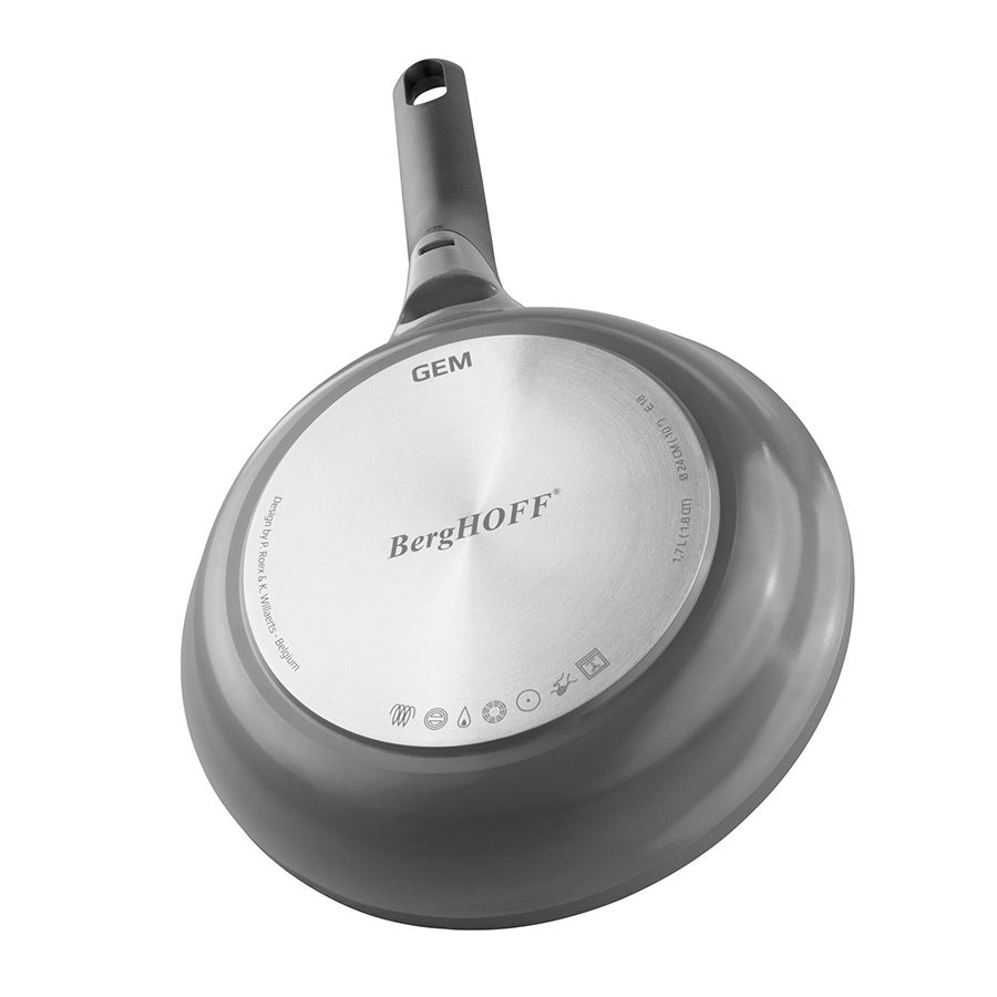Berghoff Edelstein-Bratpfanne mit abnehmbarem Griff, bleib kühl, grau, ø20 cm
