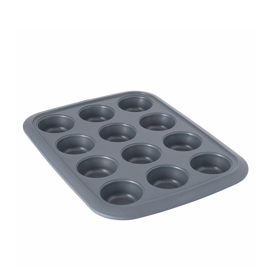 Berghoff Edelstein-Cupcake-Form mit 12 Tassen, grau, 38 x 28,5 x 3 cm