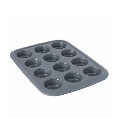 Berghoff Edelstein-Cupcake-Form mit 12 Tassen, grau, 38 x 28,5 x 3 cm