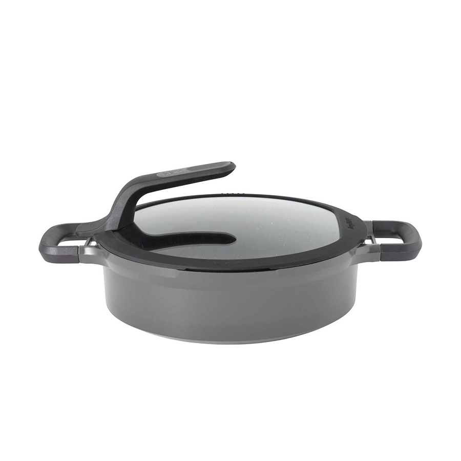 Berghoff Gem Schmorpfanne 2 Griffe mit Deckel kühl bleiben grau ø26cm