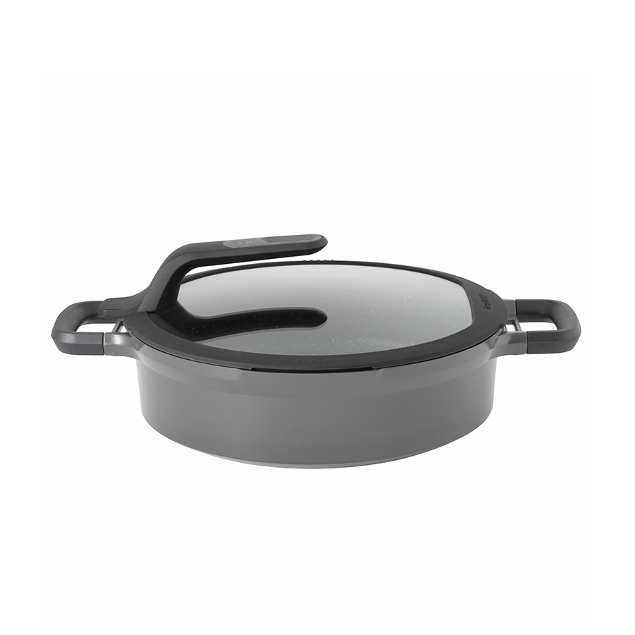 Berghoff Gem Schmorpfanne 2 Griffe mit Deckel kühl bleiben grau ø28cm