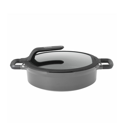Berghoff Gem Schmorpfanne 2 Griffe mit Deckel kühl bleiben grau ø28cm