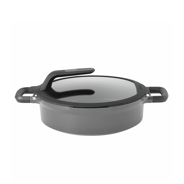 Berghoff Gem Schmorpfanne 2 Griffe mit Deckel kühl bleiben grau ø28cm