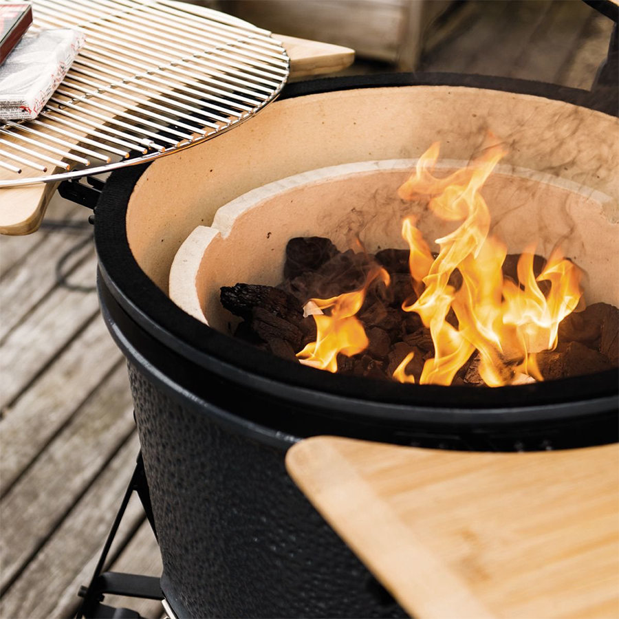 Berghoff Ron Keramikgrill groß steingrau 58cm 8-teilig