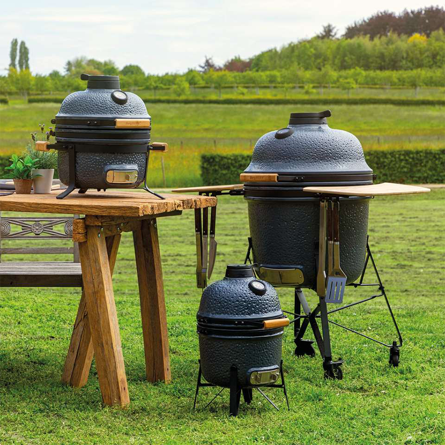Berghoff Ron Keramikgrill groß steingrau 58cm 8-teilig