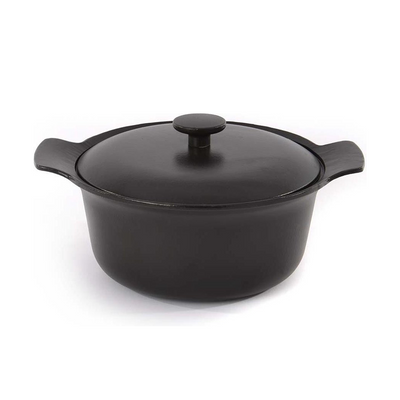 Berghoff Ron Kochtopf mit Deckel Gusseisen schwarz ø24cm