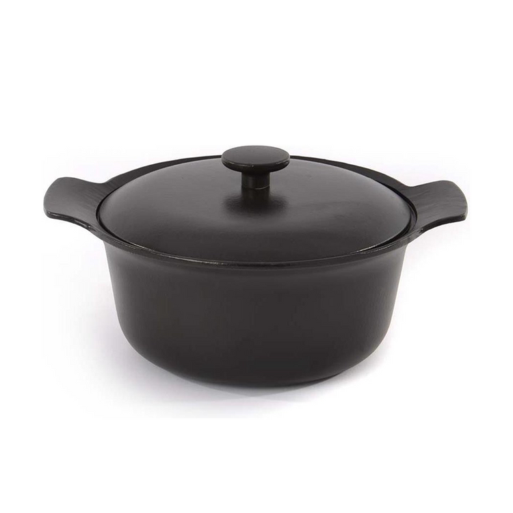 Berghoff Ron Kochtopf mit Deckel Gusseisen schwarz ø24cm