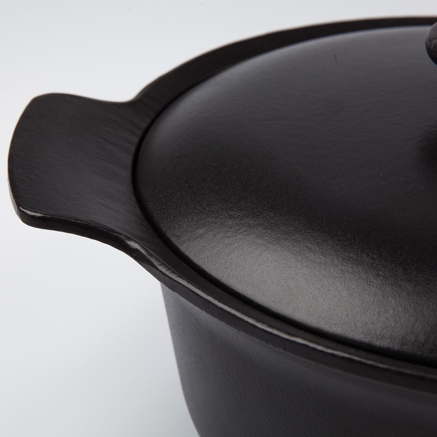 Berghoff Ron Kochtopf mit Deckel Gusseisen schwarz ø24cm