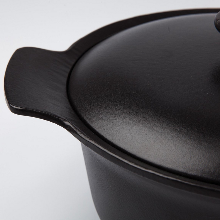 Berghoff Ron Kochtopf mit Deckel Gusseisen schwarz ø24cm