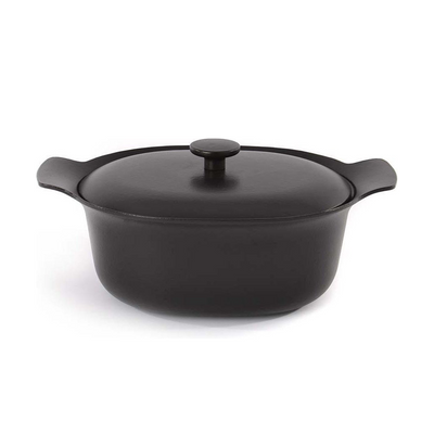 Berghoff Ron ovaler Kochtopf mit Gusseisendeckel schwarz 28x22cm