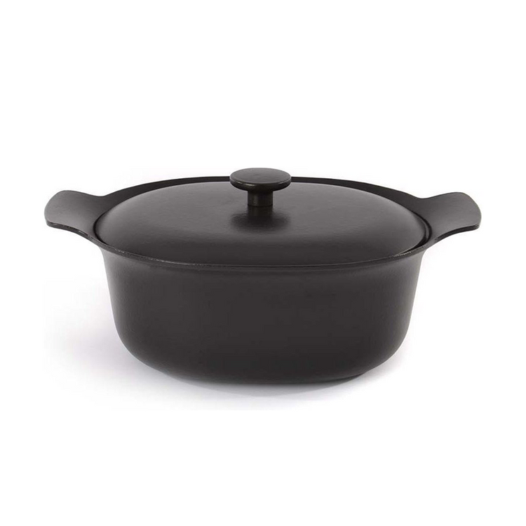 Berghoff Ron ovaler Kochtopf mit Gusseisendeckel schwarz 28x22cm