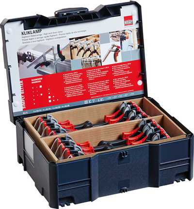 Bessey Click-Lampenklemmen im Systainer | 16 Stück - Klette