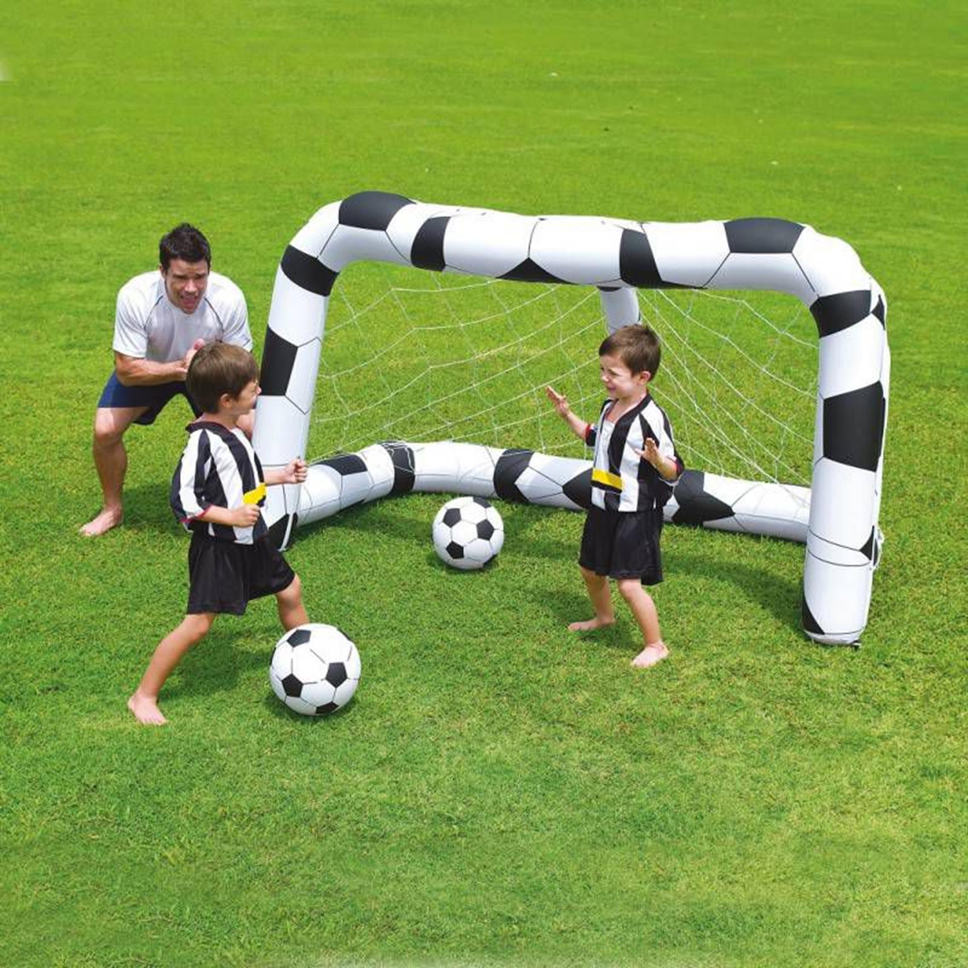 BESTWAY PLAYCenter aufblasen das Fußballtor mit 2 Bällen auf